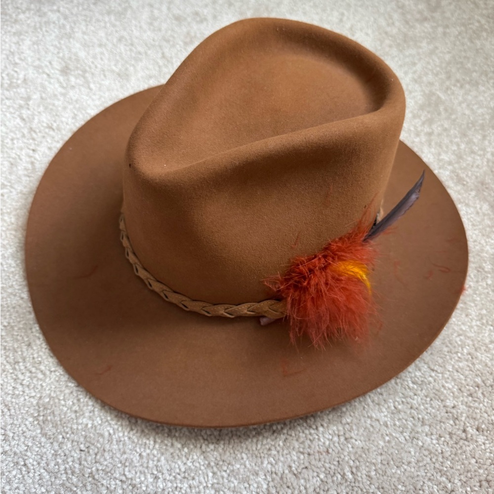 Resistol self conforming Haymaker Tan Cowboy Hat sz 7 3/8